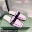 Gucci Double G Leather slipper 423694 Chevron Pink 2022