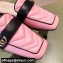 Gucci Double G Leather slipper 423694 Chevron Pink 2022