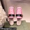 Gucci Double G Leather slipper 423694 Chevron Pink 2022