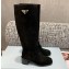 Prada New Season heel 7cm suede boots black 2024