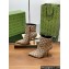 Gucci GG Marmont Monogram  Fabric Leather Heel Boots Beige 2024