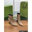 Gucci GG Marmont Monogram  Fabric Leather Heel Boots Beige 2024