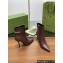GUCCI  Signoria ankle boots heel 10.5 brown  2024
