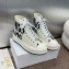 Walk'n'Dior High-Top Platform Sneaker White and Black Embroidered Cotton 2024