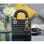 Lady Dior Micro Bag in Black Calfskin with Embroidered Strass 01 2024