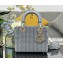 Lady Dior Micro Bag in Blue Calfskin with Embroidered Strass 2024