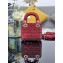Lady Dior Micro Bag in red Calfskin with Embroidered Strass  2024