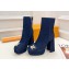 Louis Vuitton Heel 12cm  Ankle Boots Denim Blue 2024