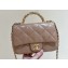 Chanel Mini Flap Bag with Top Handle Lambskin Dark Beige AS5032 2024 (original quality)