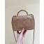 Chanel Mini Flap Bag with Top Handle Lambskin Dark Beige AS5032 2024 (original quality)
