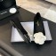 Chanel velvet camellia pumps suede black/white 2024