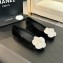 Chanel velvet camellia pumps suede black/white 2024