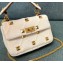 Valentino Handmade Knitted Bag for Women Chain Shoulder Bag Design Large Rivet Decoration Handbag white 2024