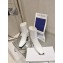 valention garavani VLogo Leather Block-Heel Booties white 2024