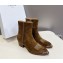 CELINE Brown suede ankle boots heel 4.5 2024