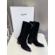 CELINE Black suede fringed boots heel4.5cm 2024