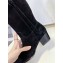 CELINE Black suede fringed boots heel4.5cm 2024