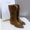 CELINE brown suede fringed boots heel4.5cm 2024