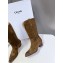 CELINE brown suede fringed boots heel4.5cm 2024