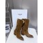 CELINE brown suede fringed boots heel4.5cm 2024