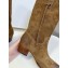 CELINE brown suede fringed boots heel4.5cm 2024