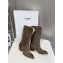 CELINE grey suede fringed boots heel4.5cm 2024