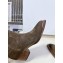 CELINE grey suede fringed boots heel4.5cm 2024