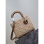 Dior Borsa media Lady Dior Rafia Graphic Cannage beige 2024