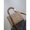 Dior Borsa media Lady Dior Rafia Graphic Cannage beige 2024