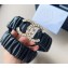 Chanel Width 3cm Crystal Ruched Belt black 2024