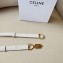Celine Women Small Block Triomphe Belt in Taurillon Leather-white 2024