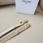 Celine Women Small Block Triomphe Belt in Taurillon Leather-Beige 2024
