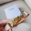 Celine Women Small Block Triomphe Belt in Taurillon Leather-Beige 2024