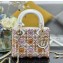 Dior Sac Lady Dior Mini Cuir de veau à broderie Cannage Flower vert multicolore-01 M0505 2024