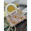 Dior Sac Lady Dior Mini Cuir de veau à broderie Cannage Flower vert multicolore-01 M0505 2024