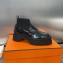 Hermes Loafer With Socks black For Women heel 4.5cm 2024
