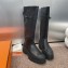 HERMES jumping Boots Women's Black heel 4.5cm 2024 