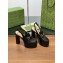 gucci Women's Horsebit platform loafer slingback black heel 14cm 2024