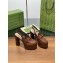 gucci Women's Horsebit platform loafer slingback brown heel 14cm 02 2024