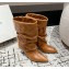 Isabel Marant women's boot brown leather  heel 5.5cm 2024