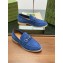 gucci Men's loafer with Horsebit blue suede 2024