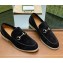 gucci Men's loafer with Horsebit black suede 2024
