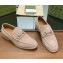 gucci Men's loafer with Horsebit oatmeal suede 2024