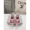 Jimmy Choo Saeda 100 metallic snake printed sandals pink 2024    