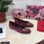 Dolce & Gabbana Leather Devotion Flats Slippers Burgundy 2021