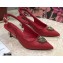Dolce & Gabbana Heel 6.5cm Quilted Leather Devotion Slingbacks Red 2021