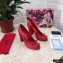 Dolce & Gabbana Block Heel 10.5cm Leather Sicily Pumps Red 2021