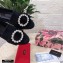 Dolce & Gabbana Velvet Crystals Loafers Slippers Black 2021