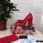 Dolce & Gabbana Block Heel 10.5cm Leather Sicily Pumps Red 2021