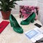 Dolce & Gabbana Block Heel 10.5cm Leather Sicily Pumps Green 2021